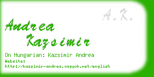 andrea kazsimir business card